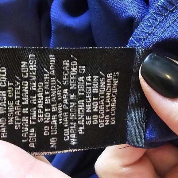 Elegant Sheer Evening Dress - Size 10 - Deep Blue - Picture 7 of 7